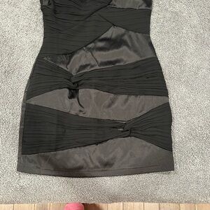 Source Unknown Black Strapless Bodycon Mini Dress